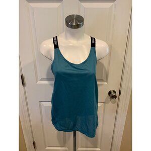 Nike Blue Criss-Cross Mesh Panel Workout Tank Top, Size Large